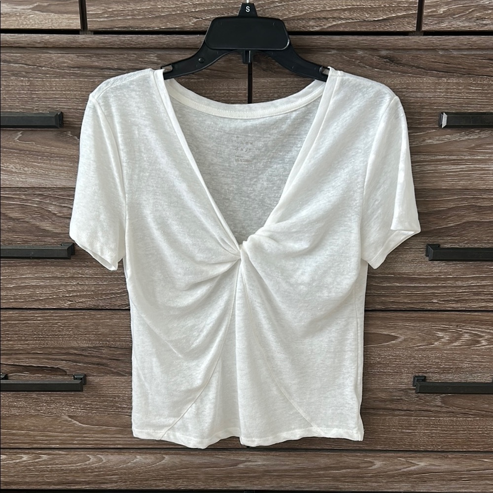a new day White Twist-Front Short Sleeve Tee